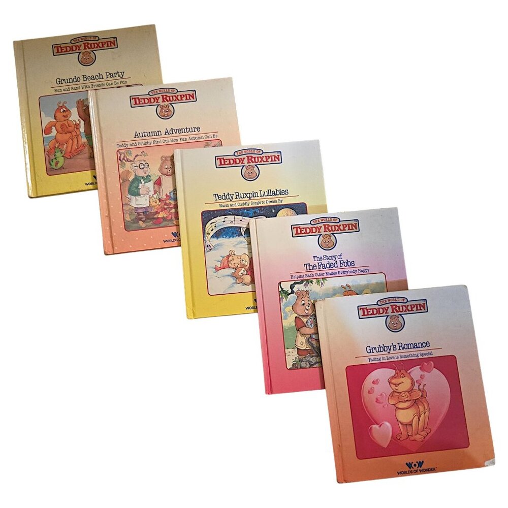 Teddy Ruxpin Hardcover Storybook Lot of 5 Books, Vintage 1980s World of Wonder